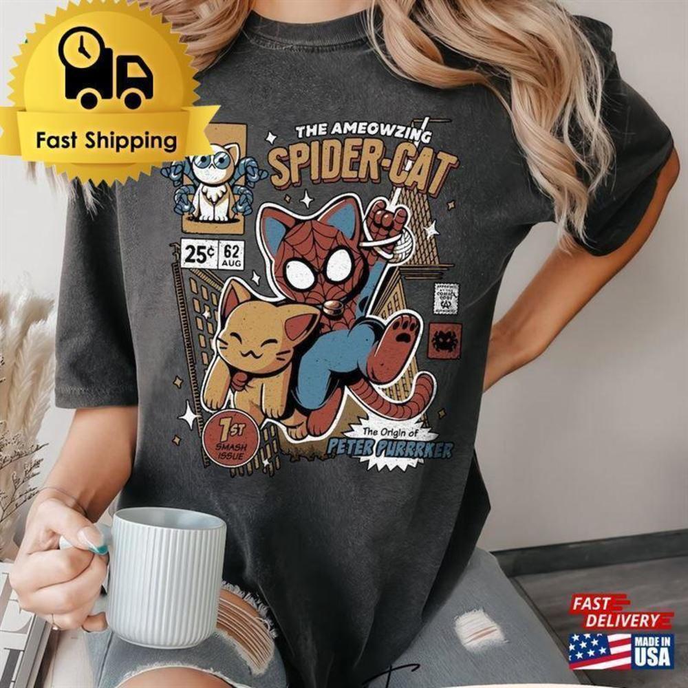 Retro 90s The Ameowzing Spider Cat Miles Morales Marvel Fan Retro T-Shirt